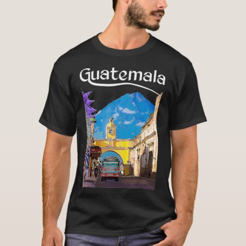 Guatemala Chicken Bus Antigua Chapin Quetzal Guate T_Shirt