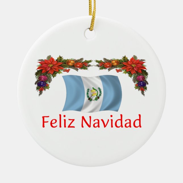 Guatemala Christmas Ceramic Ornament (Front)