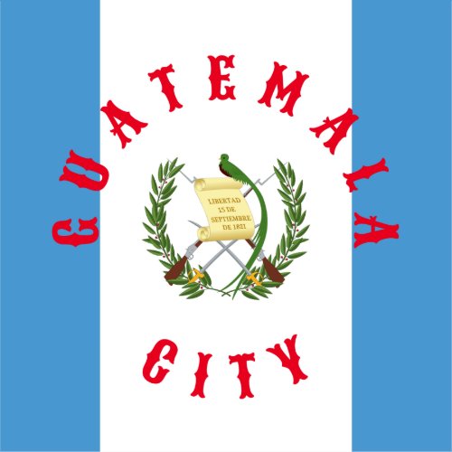 Guatemala City Flag and Coat of Arms Quetzal Bird Sticker