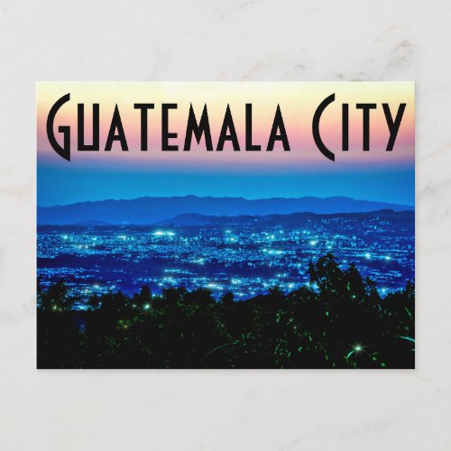Guatemala City Guatemala Central America at dusk Postcard