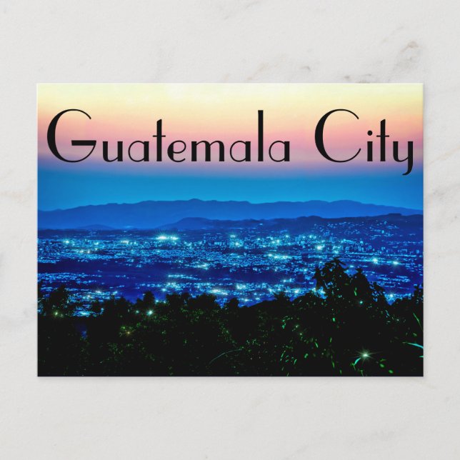 Guatemala City, Guatemala, Central America at dusk Postcard (Front)