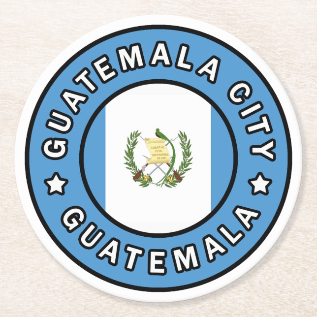 Guatemala City Guatemala Round Paper Coaster (Front)