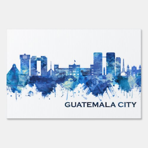 Guatemala City Guatemala Skyline Blue Sign