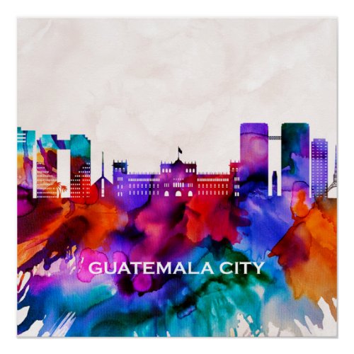 Guatemala City Skyline Poster