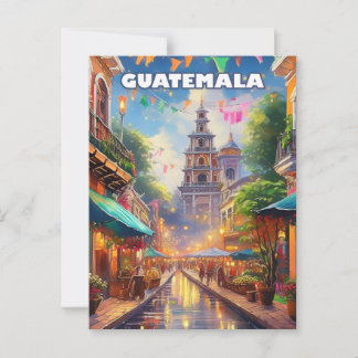 Guatemala Ciudad, between volcanoes and living mem Postcard