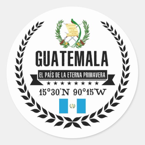 Guatemala Classic Round Sticker