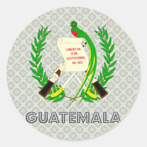 Guatemala Coat of Arms Classic Round Sticker