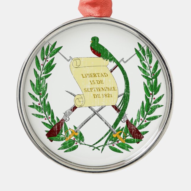 Guatemala Coat Of Arms Metal Ornament (Front)