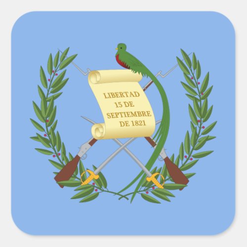 Guatemala Coat of Arms Square Sticker