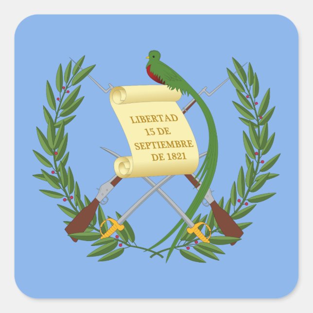 Guatemala Coat of Arms Square Sticker (Front)