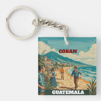 GUATEMALA COBAN Retro Puzzle poster Keychain