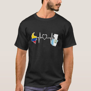 Guatemala Colombia Flag Guatemalan Colombian Heart T-Shirt