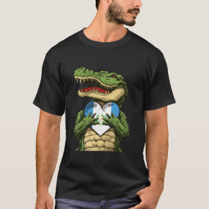 Guatemala Crocodile Heart Guatemalan Flag Guatemal T-Shirt