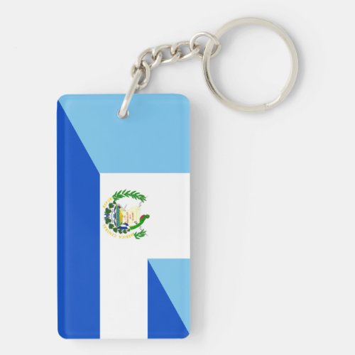 guatemala el salvador half flag country symbol keychain