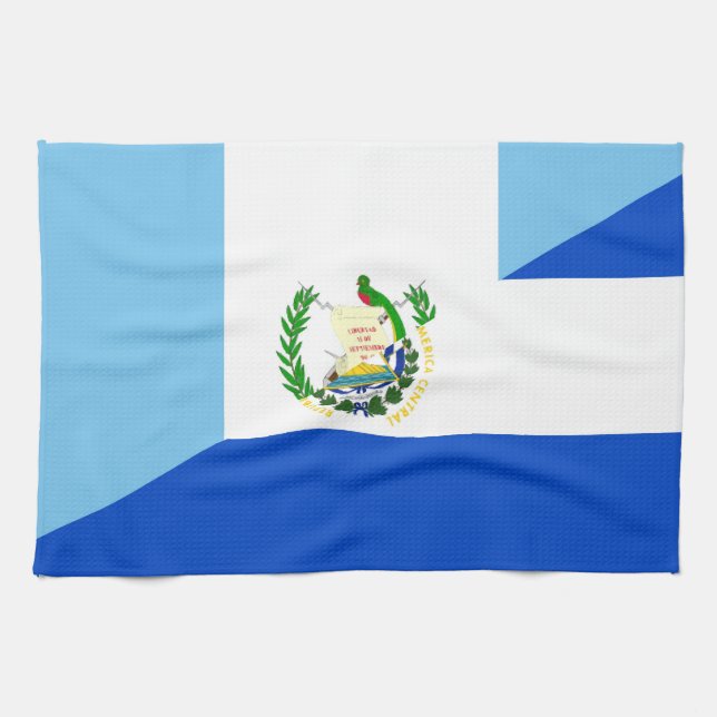 guatemala el salvador half flag country symbol towel (Horizontal)