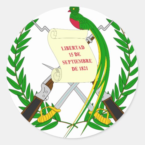 guatemala emblem classic round sticker