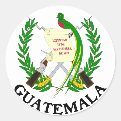GUATEMALA _ emblemflagcoat of armssymbol Classic Round Sticker