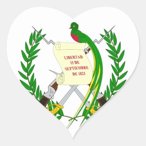 guatemala emblem heart sticker