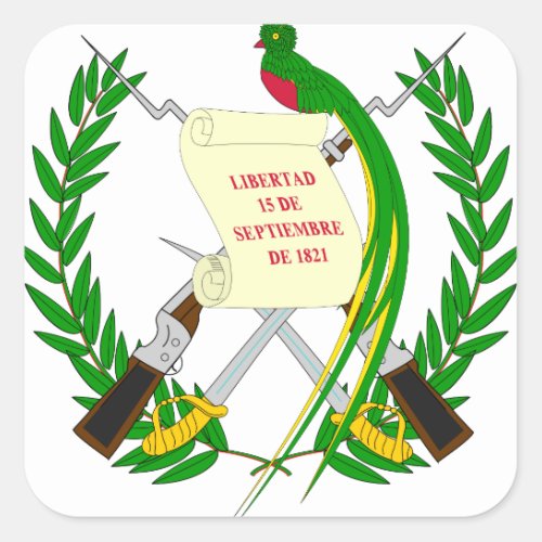 guatemala emblem square sticker