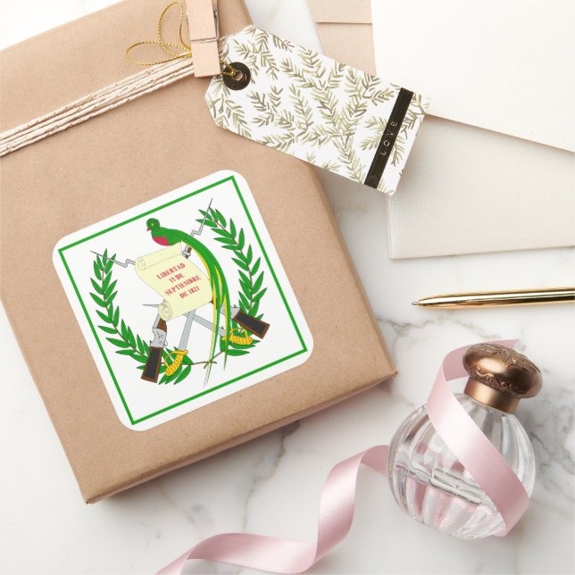 guatemala emblem square sticker (Gifting)