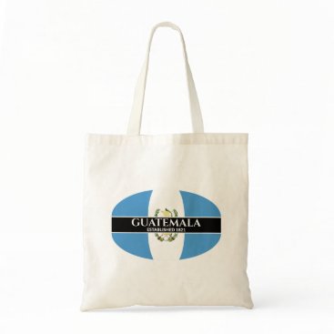 Guatemala Established 1821 White Text Nation Flag Tote Bag Guatemala Established 1821 White Text Nation Flag Tote Bag