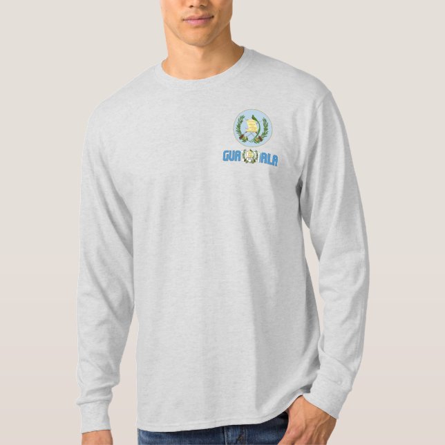 Guatemala Flag and Coat of Arms Patriotic T-Shirt (Front)