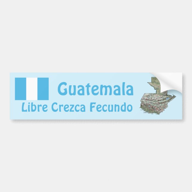 Guatemala Flag and Map Bumper Sticker (Front)