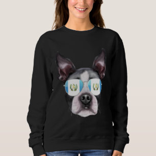 Guatemala Flag Boston Terrier Dog Guatemala Pocket Sweatshirt
