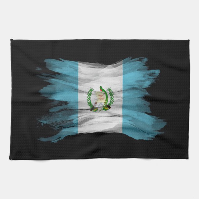 Guatemala flag brush stroke, national flag kitchen towel (Horizontal)