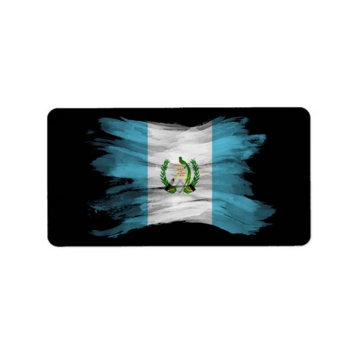 Guatemala flag brush stroke national flag label