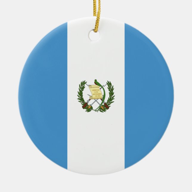 Guatemala Flag Ceramic Ornament (Front)