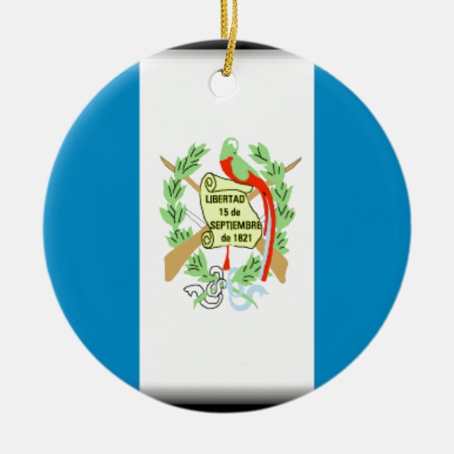 Guatemala Flag Ceramic Ornament (Front)