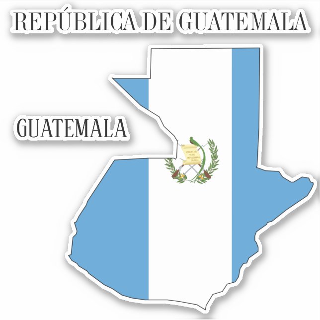 Guatemala Flag Charming Patriotic Map Sticker (Front)