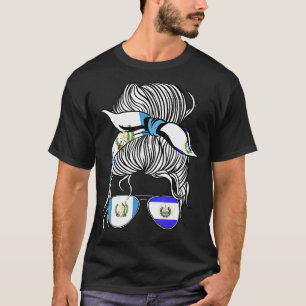 Guatemala Flag El Salvador Grown Women Girl Countr T-Shirt