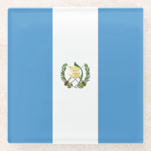 Guatemala Flag Glass Coaster