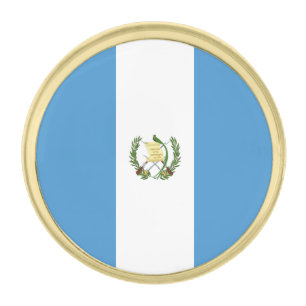Guatemala Flag Gold Finish Lapel Pin