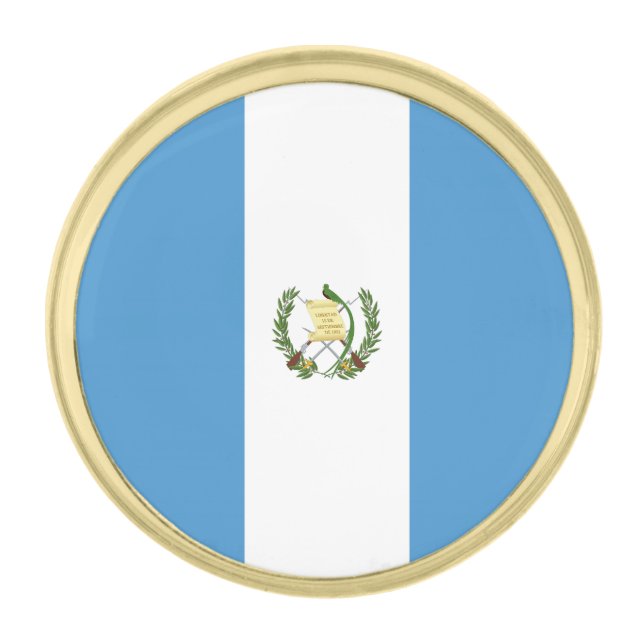 Guatemala Flag Gold Finish Lapel Pin (Front)