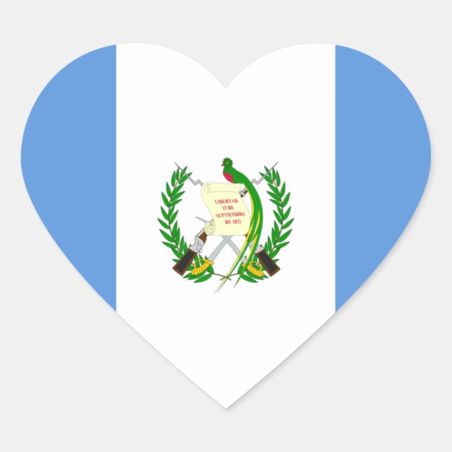 Guatemala Flag GT Heart Sticker (Front)