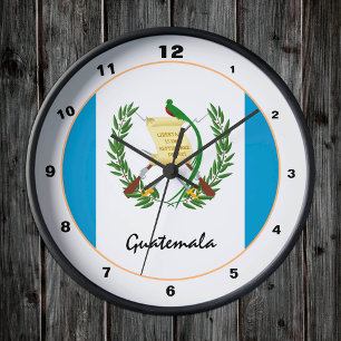 Guatemala Flag & Guatemala trendy fashion /design Round Clock