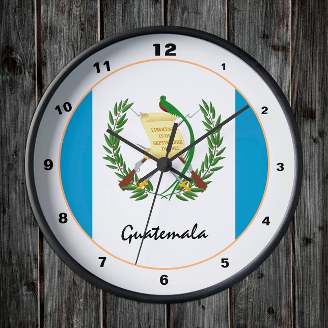 Guatemala Flag & Guatemala trendy fashion /design Round Clock (Creator Uploaded)