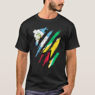 Guatemala Flag Guyana Grown Patriot Country Stripe T-Shirt