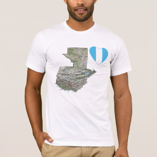 Guatemala Flag Heart and Map T-Shirt