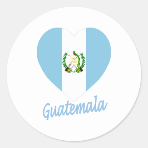 Guatemala Flag Heart Classic Round Sticker