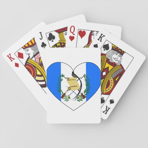 Guatemala Flag Heart Poker Cards