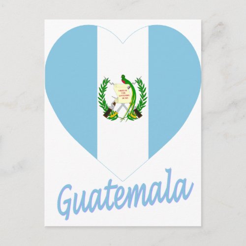 Guatemala Flag Heart Postcard