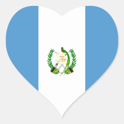 Guatemala Flag Heart Sticker