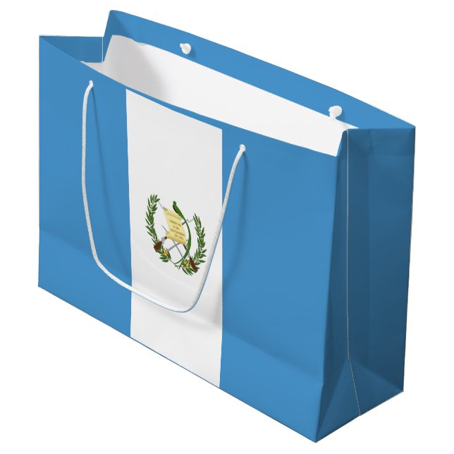 Guatemala Flag Large Gift Bag (Front Angled)