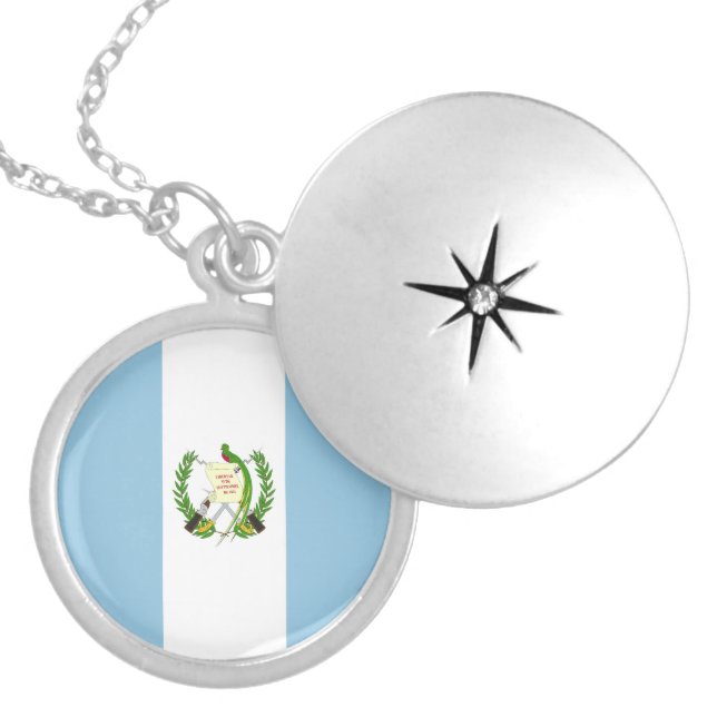 Guatemala flag locket necklace (Front)