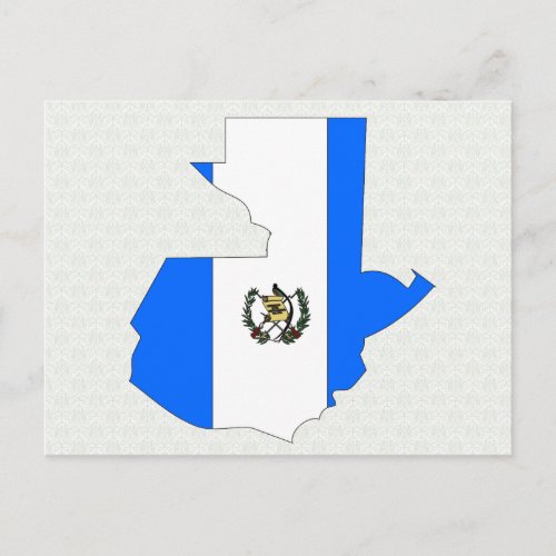 Guatemala Flag Map full size Postcard