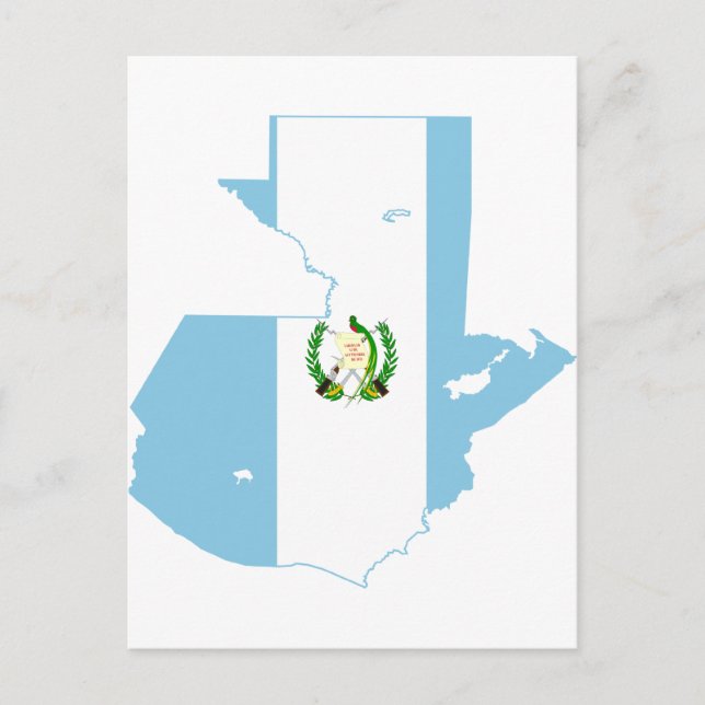 Guatemala Flag Map GT Postcard (Front)